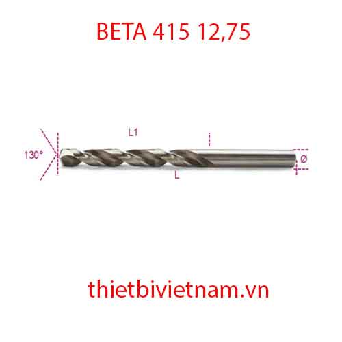 Bộ 5 chiếc TWIST DRILLS CYLINDRICAL HSS-CO BETA MODEL 415 12,75
