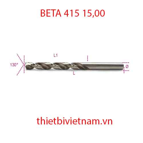 Bộ 3 chiếc TWIST DRILLS CYLINDRICAL HSS-CO BETA MODEL 415 15,00