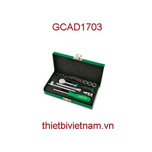 BỘ ĐỒ NGHỀ XÁCH 1/4INCH 17 CHI TIẾT HÃNG TOPTUL GCAD1703