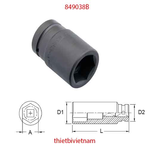 ĐẦU KHẨU 1 INCH LỖ KÉP CHUYÊN DÙNG CHO VIỆC SỬA CHỮA Ô TÔ HÃNG GENIUS MODEL 849038B