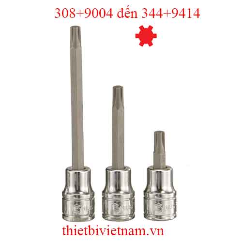 ĐẦU KHẨU 3/8 INCH ĐẦU VÍT HÌNH THEN 6 ĐỈNH HÃNG GENIUS MODEL 308+9004 đến 344+9414
