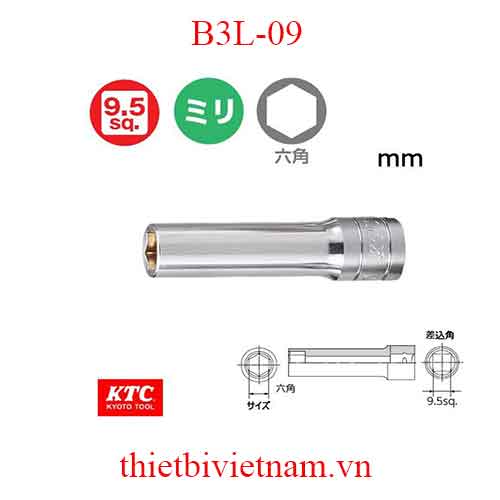Đầu khẩu tuýp 3/8 inch KTC B3L-09