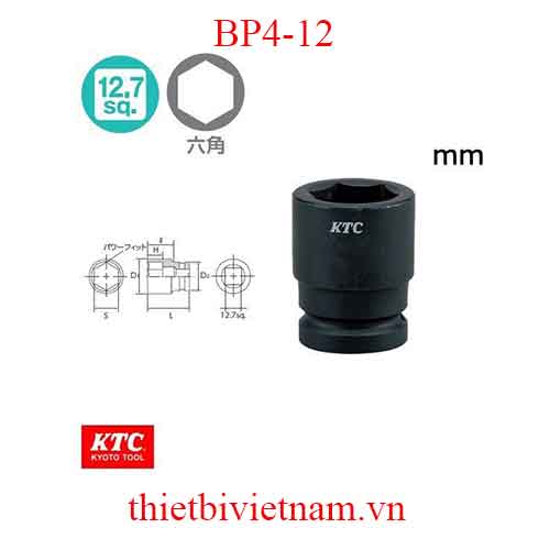 Đầu tuýp 1/2 inch dùng cho súng vặn ốc KTC BP4-12