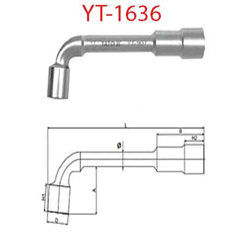 Điếu chữ L 2 đầu 16mm YATO YT-1636