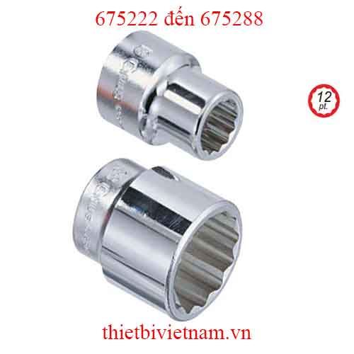 KHẨU 3/4 INCH HỆ INCH LỖ 12 CẠNH HÃNG GENIUS MODEL675222 đến 675288