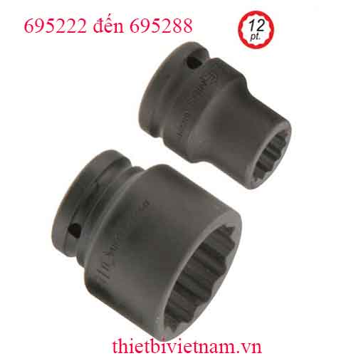KHẨU 3/4 INCH THÀNH MỎNG DÙNG CHO SÚNG HỆ INCH LỖ 12 CẠNH GENIUS MODEL 695222 đến 695288