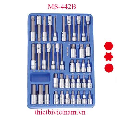 KHAY ĐỰNG BỘ ĐẦU KHẨU 1/2 INCH ĐẦU VÍT ĐA NĂNG 42 MÓN MS-442B