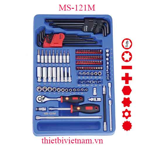 KHAY ĐỰNG BỘ DỤNG CỤ ĐA NĂNG ĐẦU 1/4 INCH 121 MÓN MS-121M