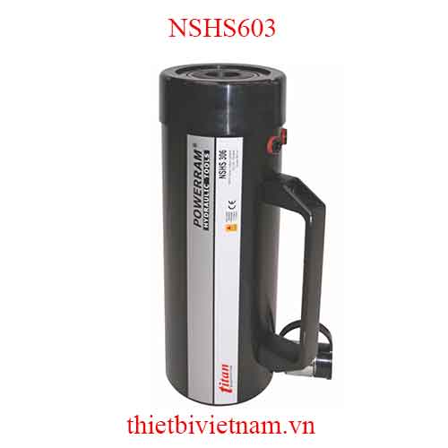 Kích thuỷ lực có lỗ thông tâm, 1 chiều, hồi bằng lò xo 60 tấn hãng Powerram NSHS603