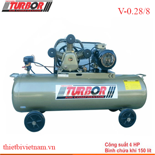 Máy nén khí 4HP kiểu piston 1 cấp nén TURBOR V-0.28/8