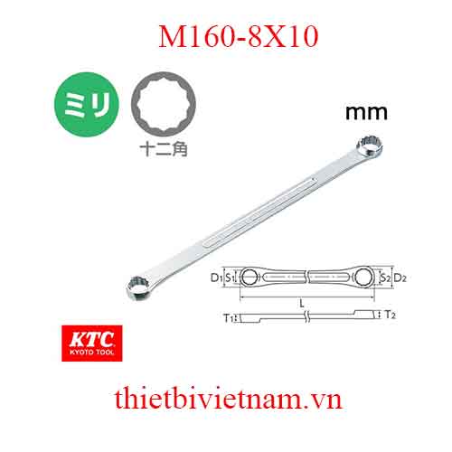 Tròng 2 đầu thẳng hãng KTC M160-8X10
