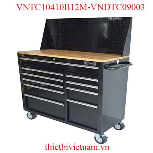 Tủ dụng cụ CSPS 104cm 10 ngăn kéo ván gỗ kèm vách lưới  VNTC10410B12M-VNDTC09003