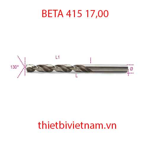 TWIST DRILLS CYLINDR. HSS-CO BETA MODEL 415 17,00